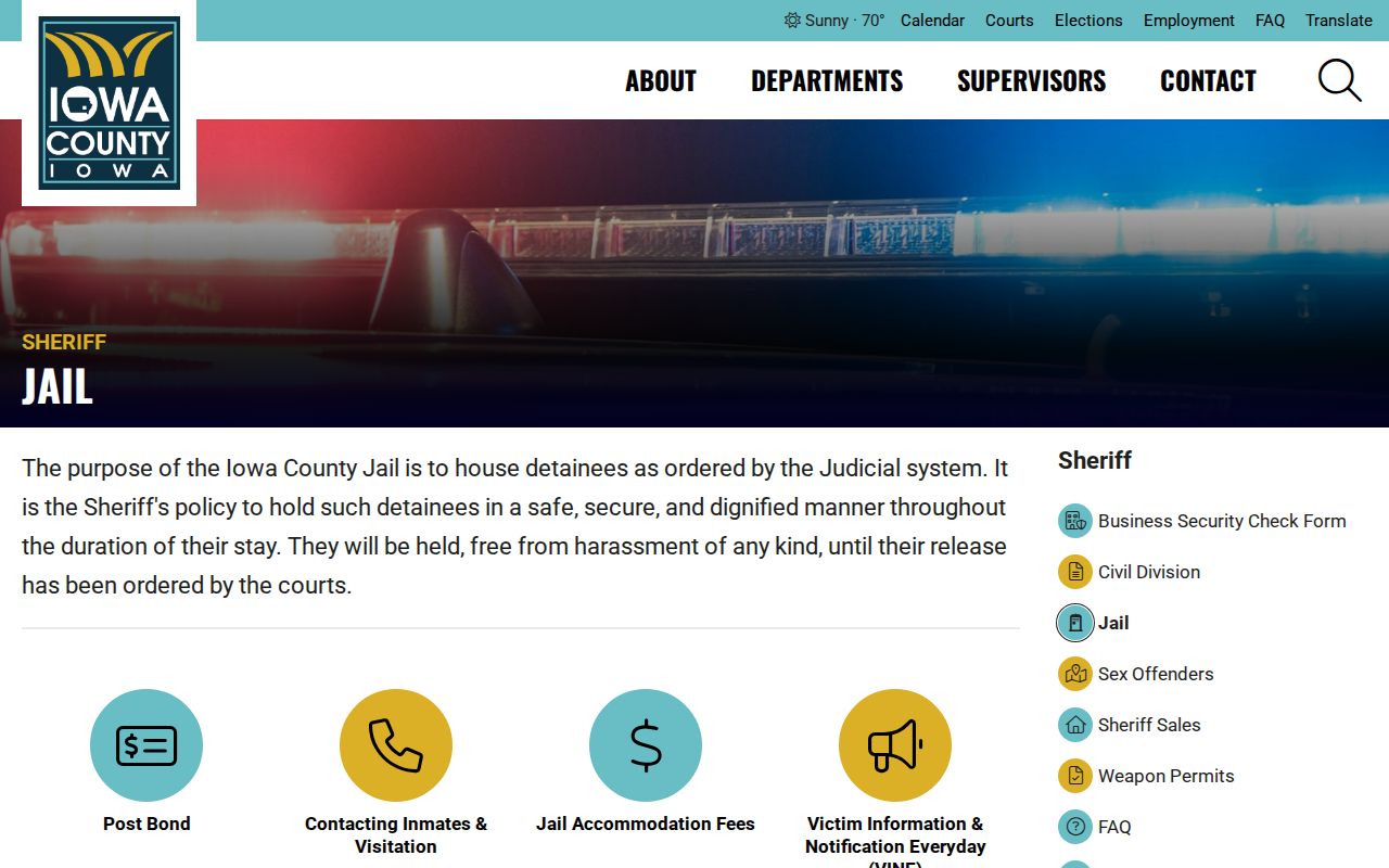 Iowa County arrest lookup jail information