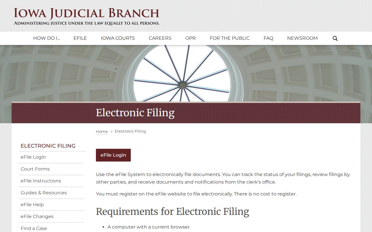 EDMS access for Iowa County criminal court documents