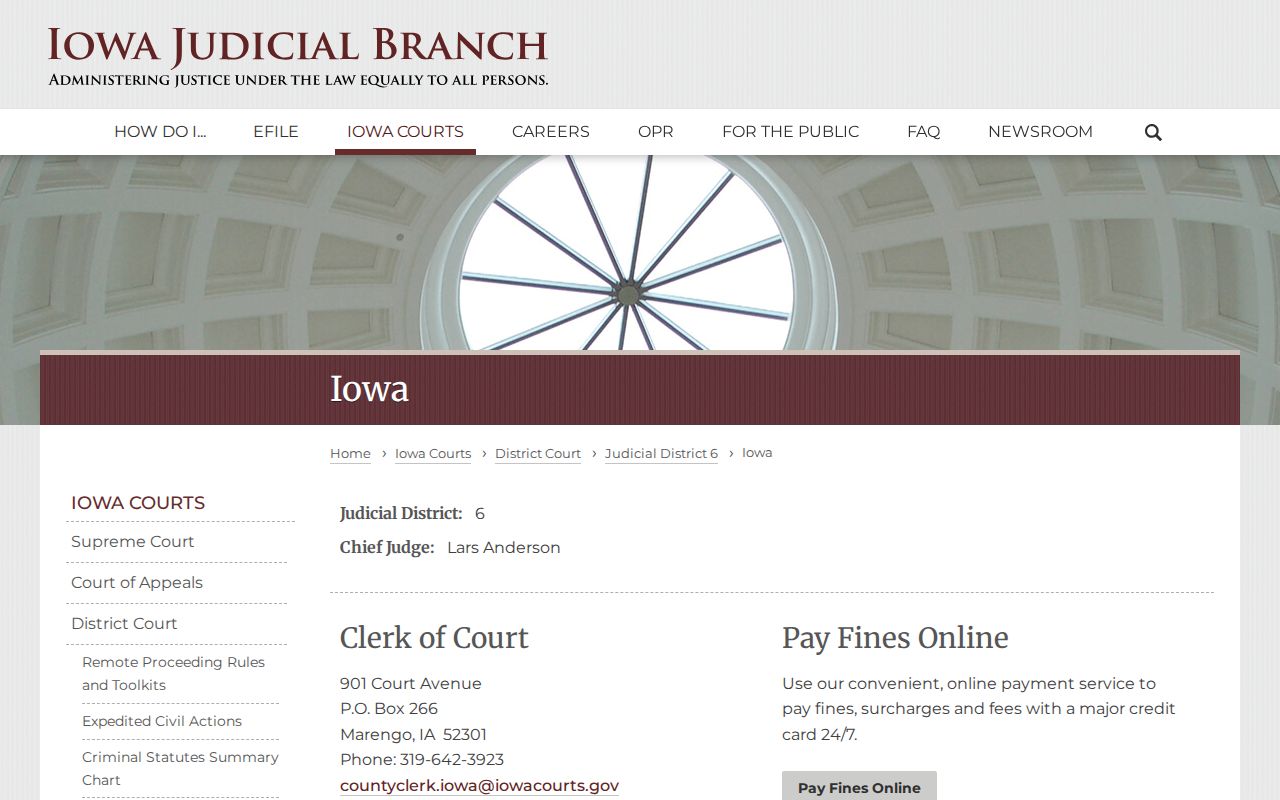 Iowa County criminal court access page