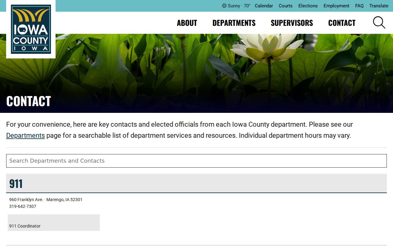 Iowa County department contacts for North English criminal record requests